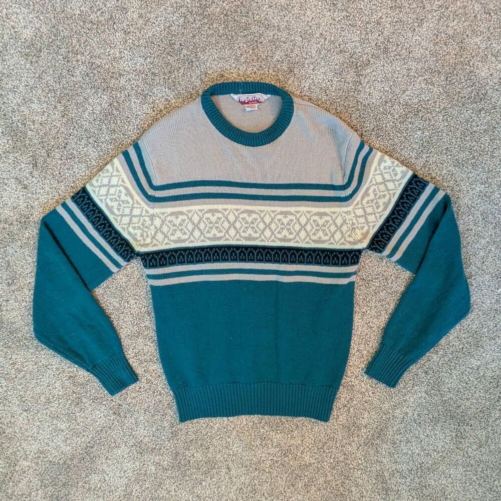 Unbranded Men's Blue and Green Jumper